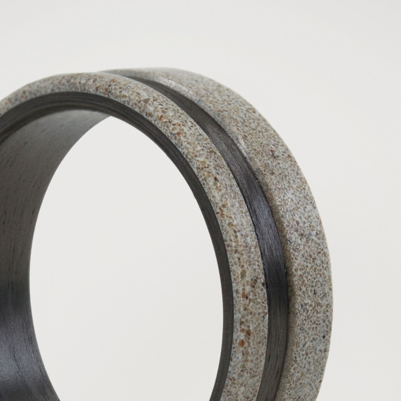 Gray concrete & Carbon fiber low relief ring