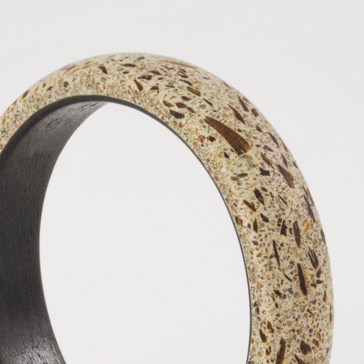 concrete, lapacho wood & carbon fiber women Ring