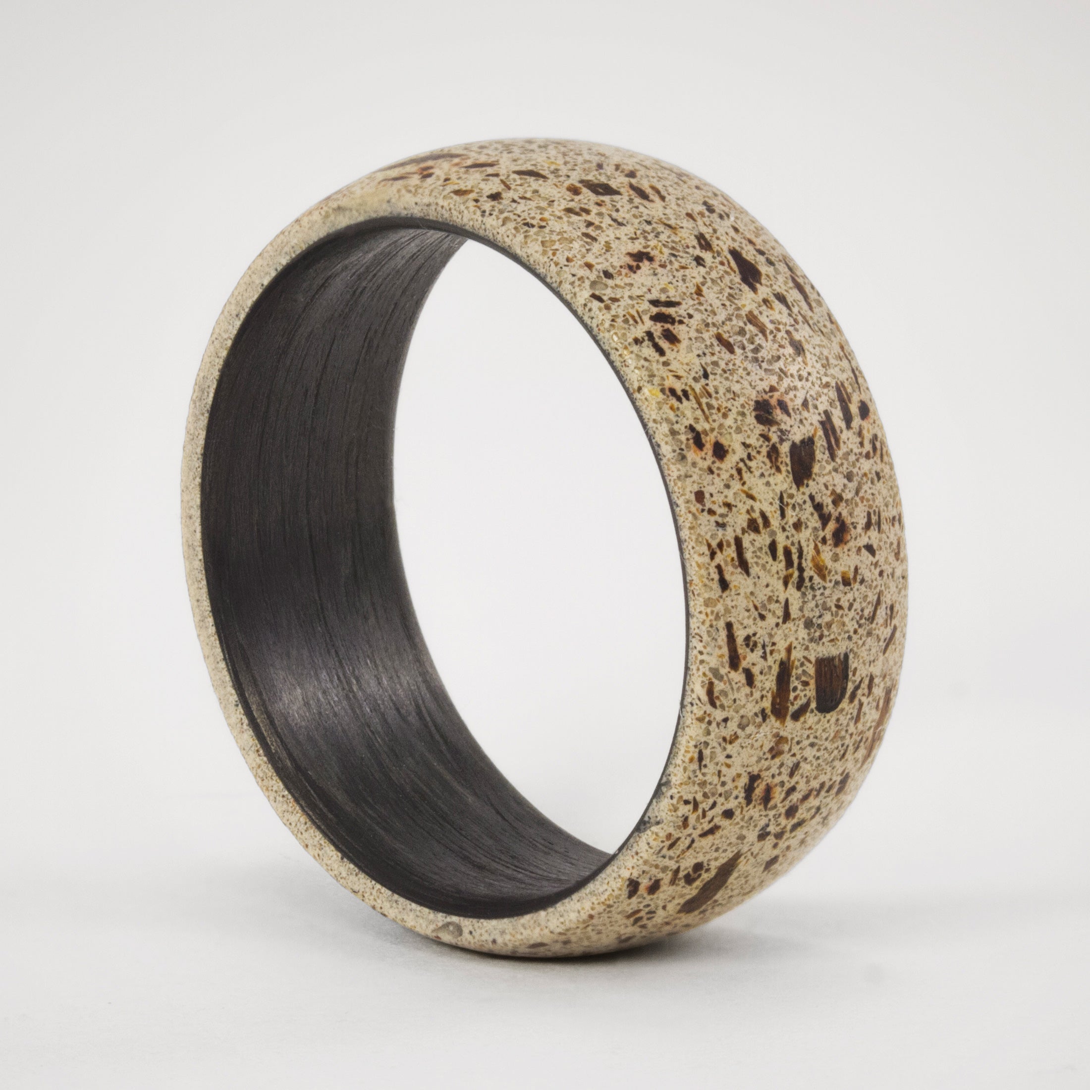 concrete, lapacho wood & carbon fiber men Ring