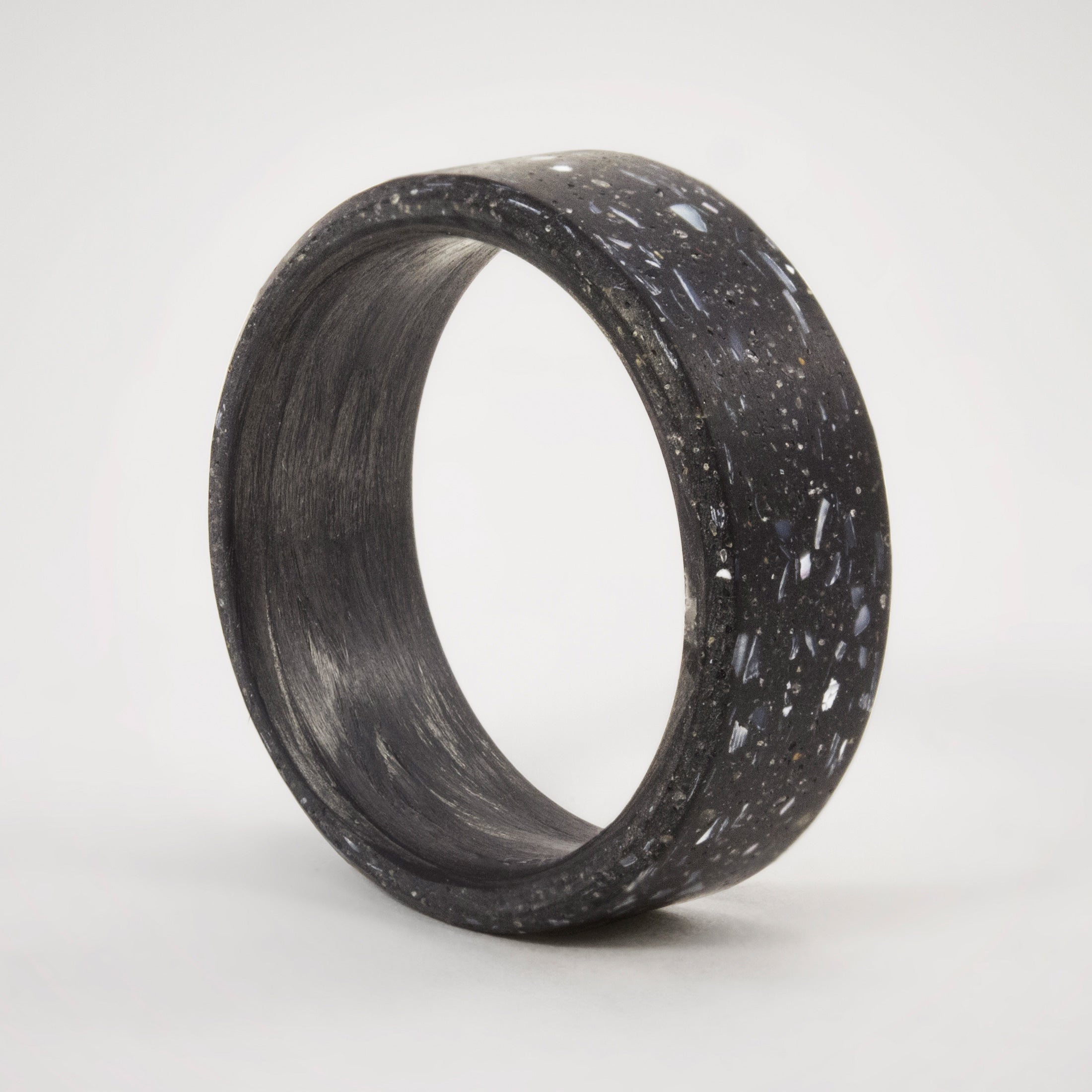pearly black concrete and carbon fiber ring