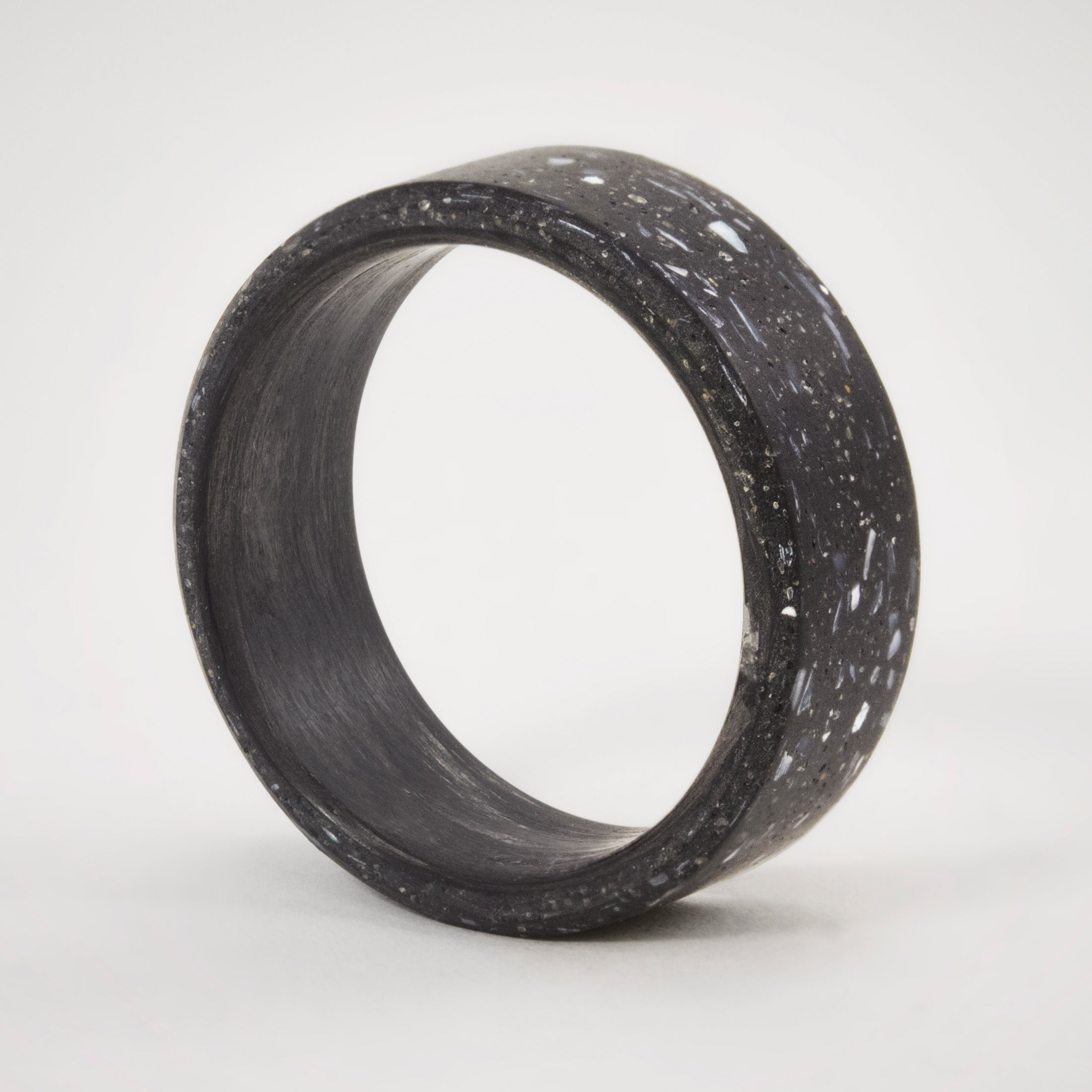 pearly black concrete and carbon fiber ring