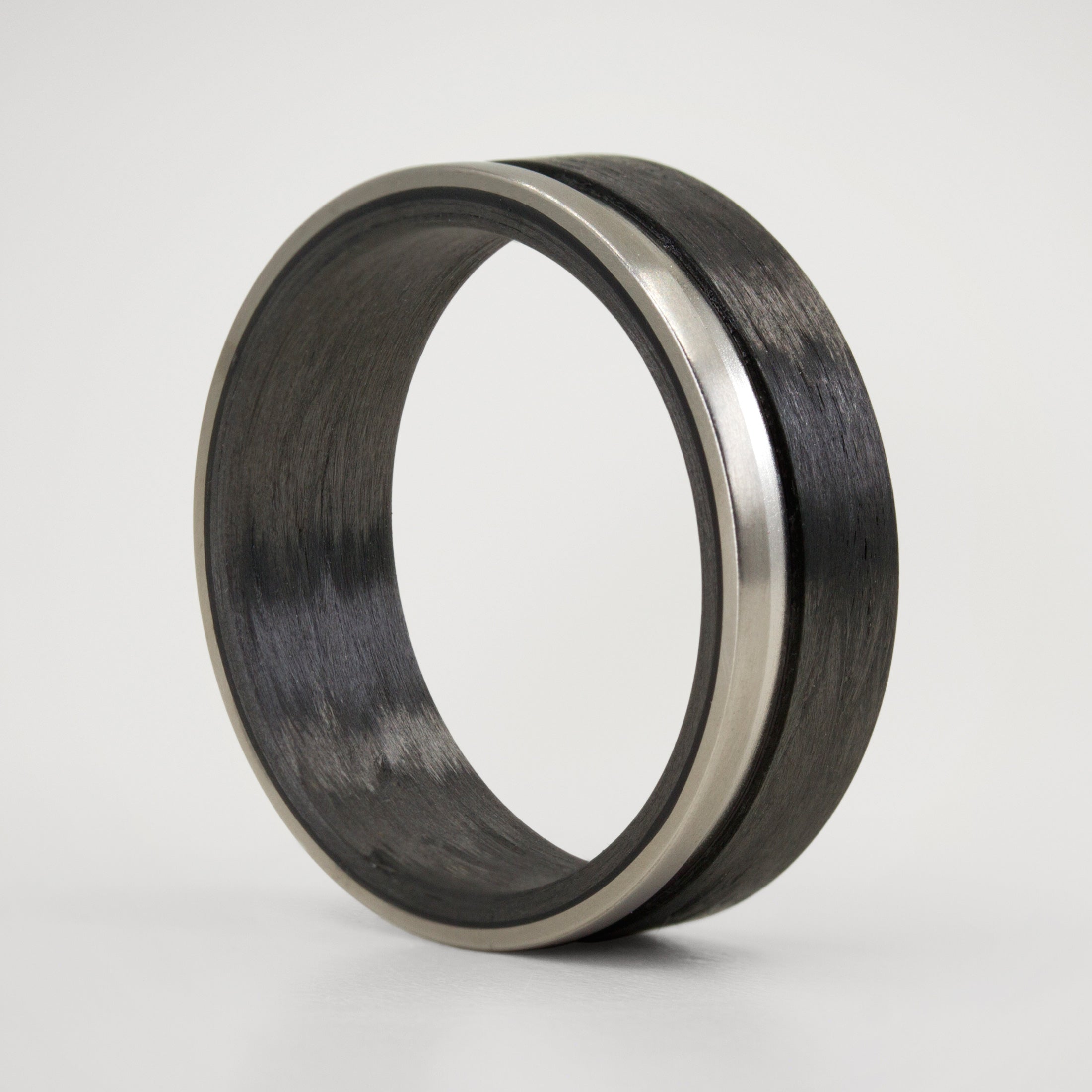 Carbon fiber and Titanium Low Relief combined Ring