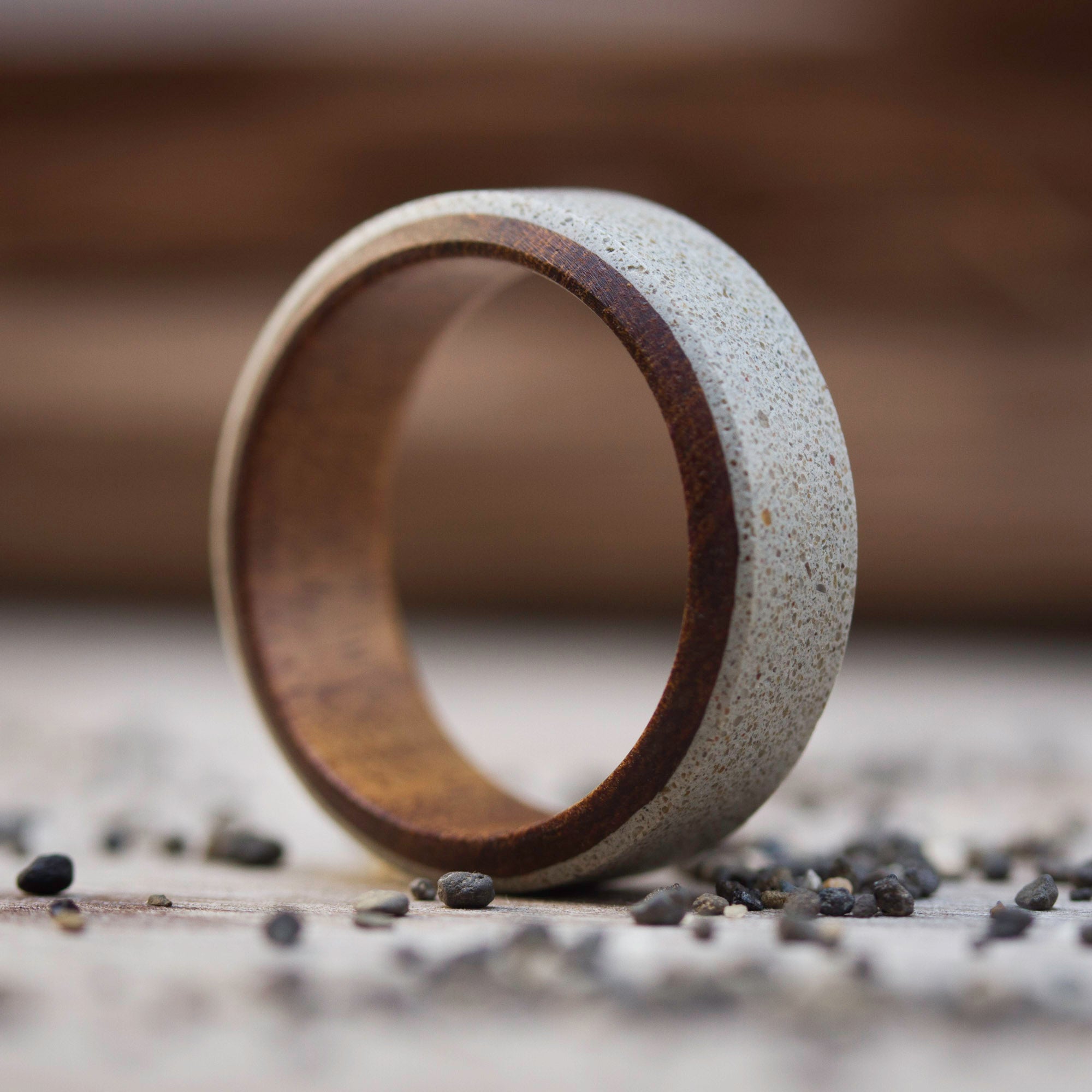 Gray concrete & wood ring