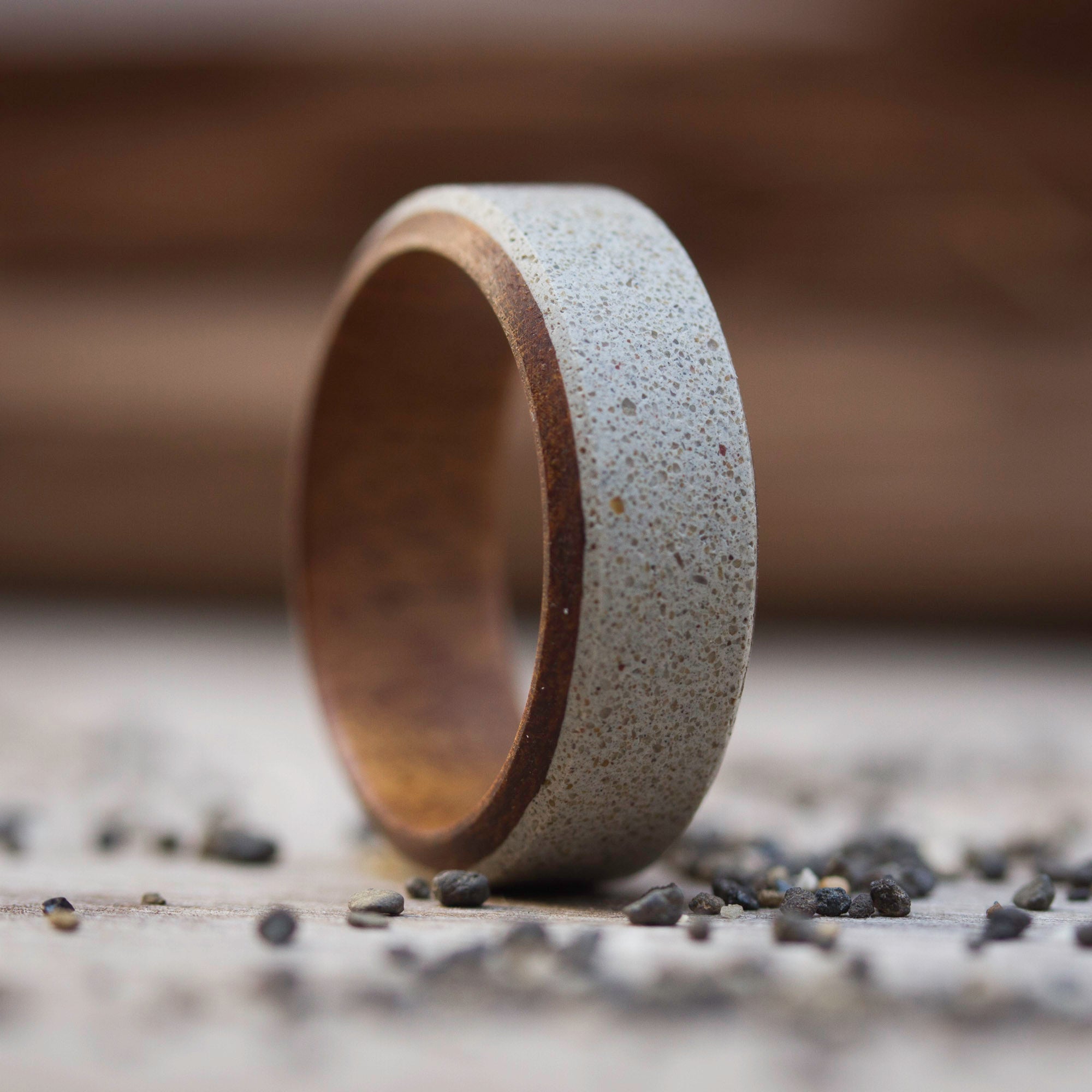 Gray concrete & wood ring