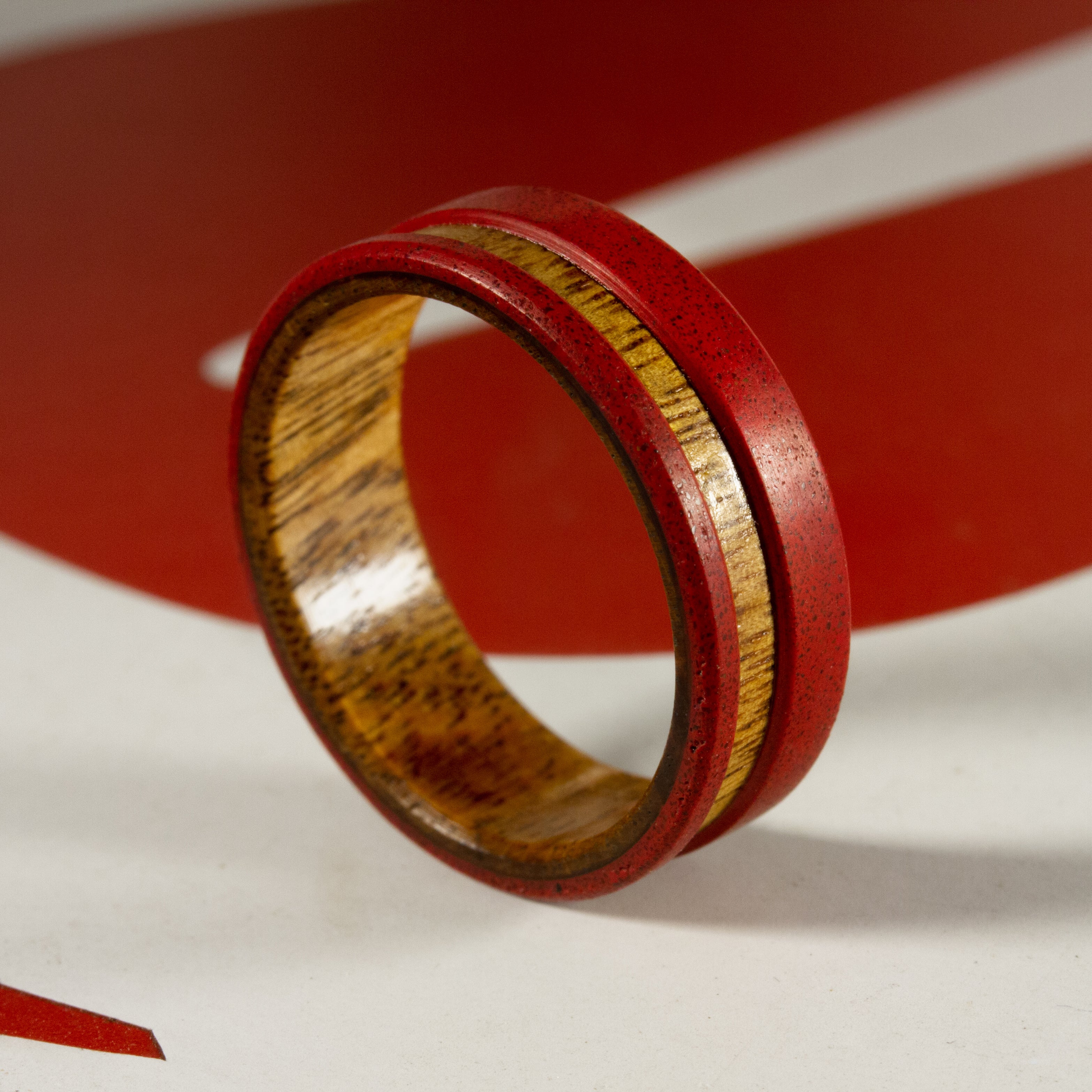 RED CONCRETE and WOOD ring