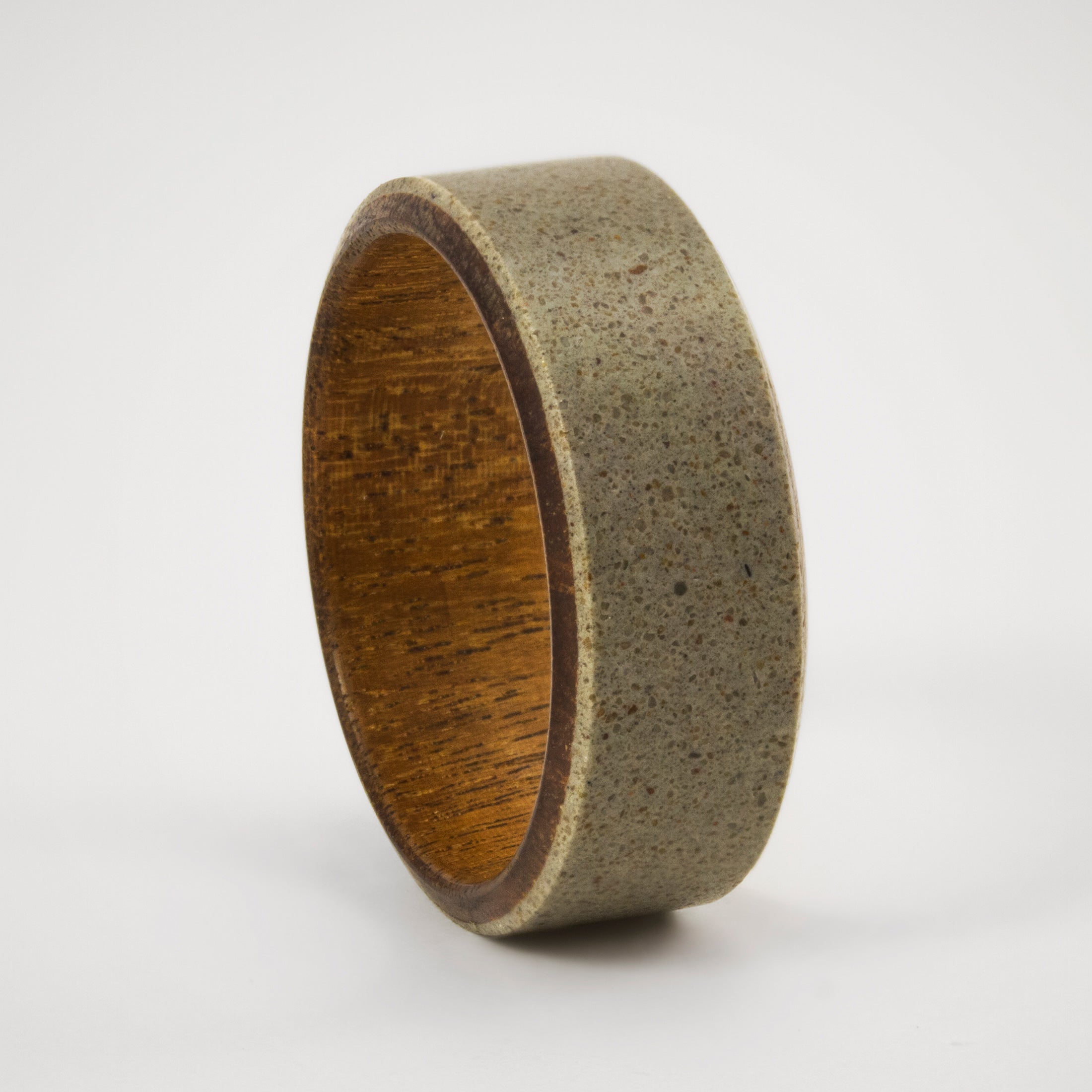 Gray concrete & incense wood ring