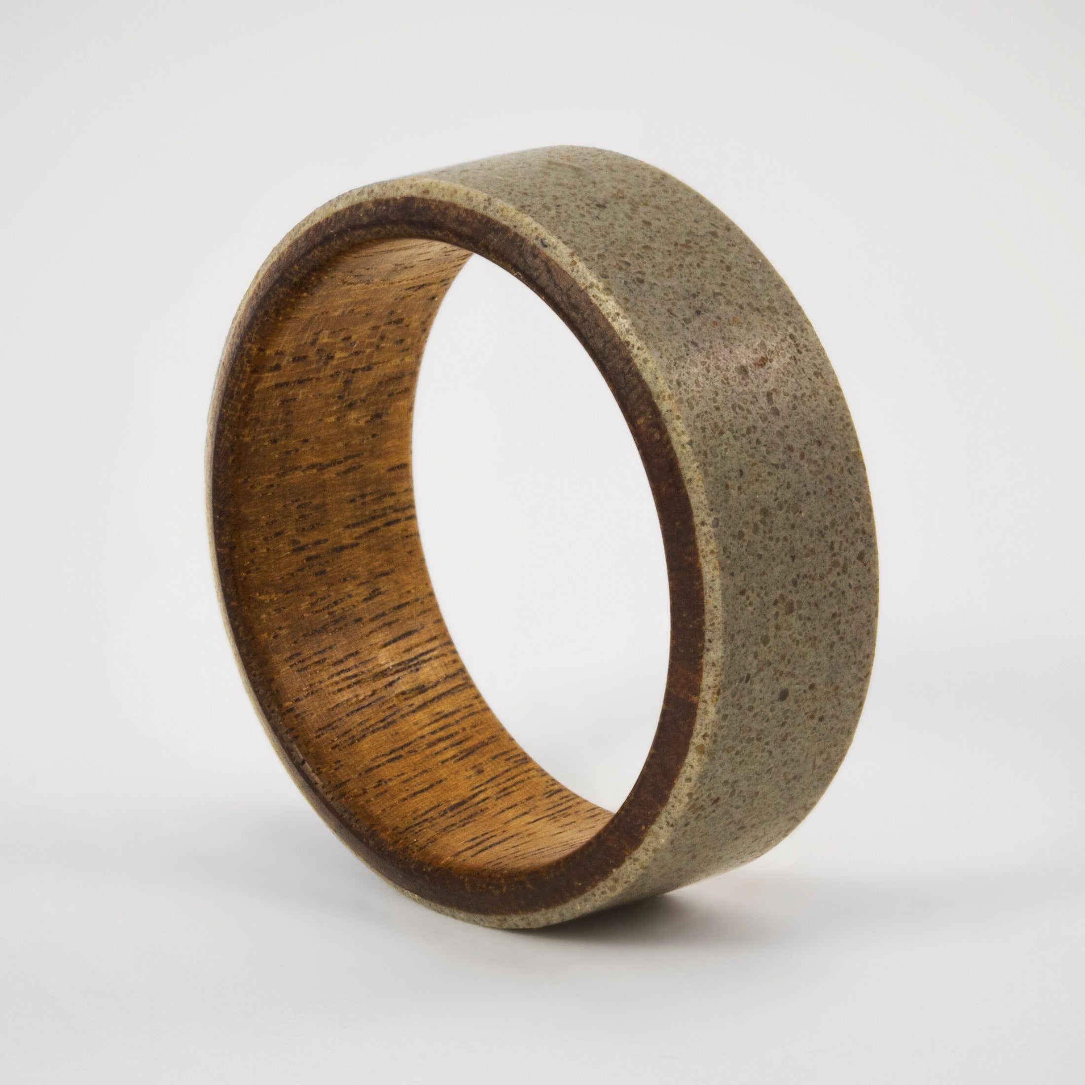 Gray concrete & incense wood ring