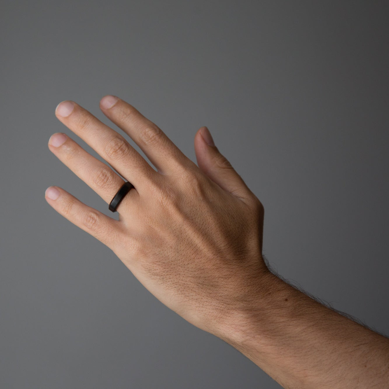 Black concrete and wood Beveled ring