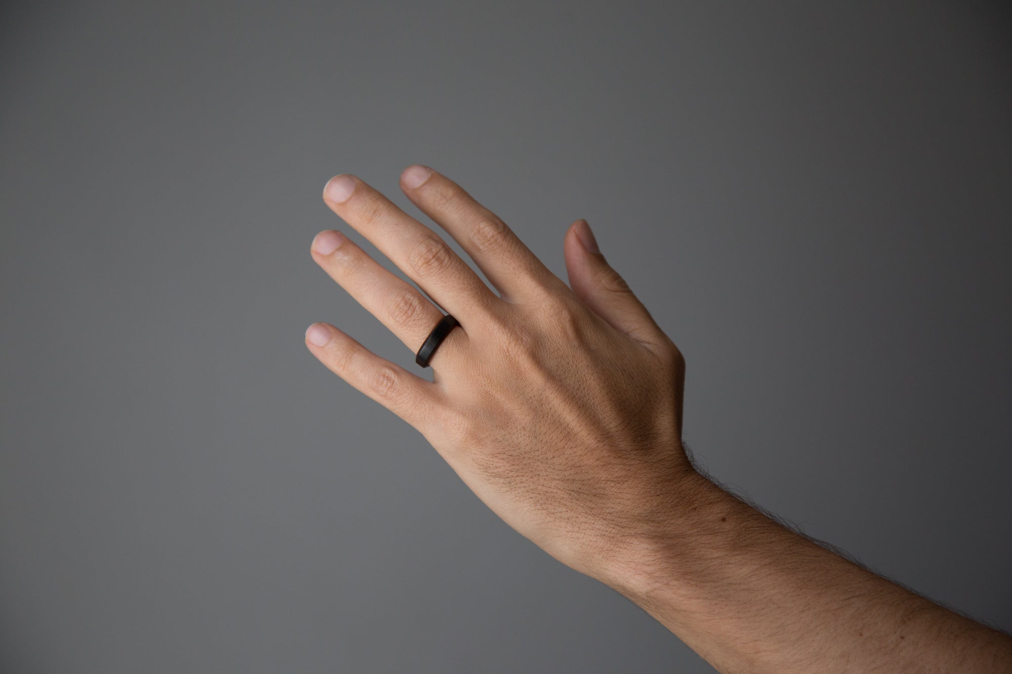 Black concrete and wood Beveled ring