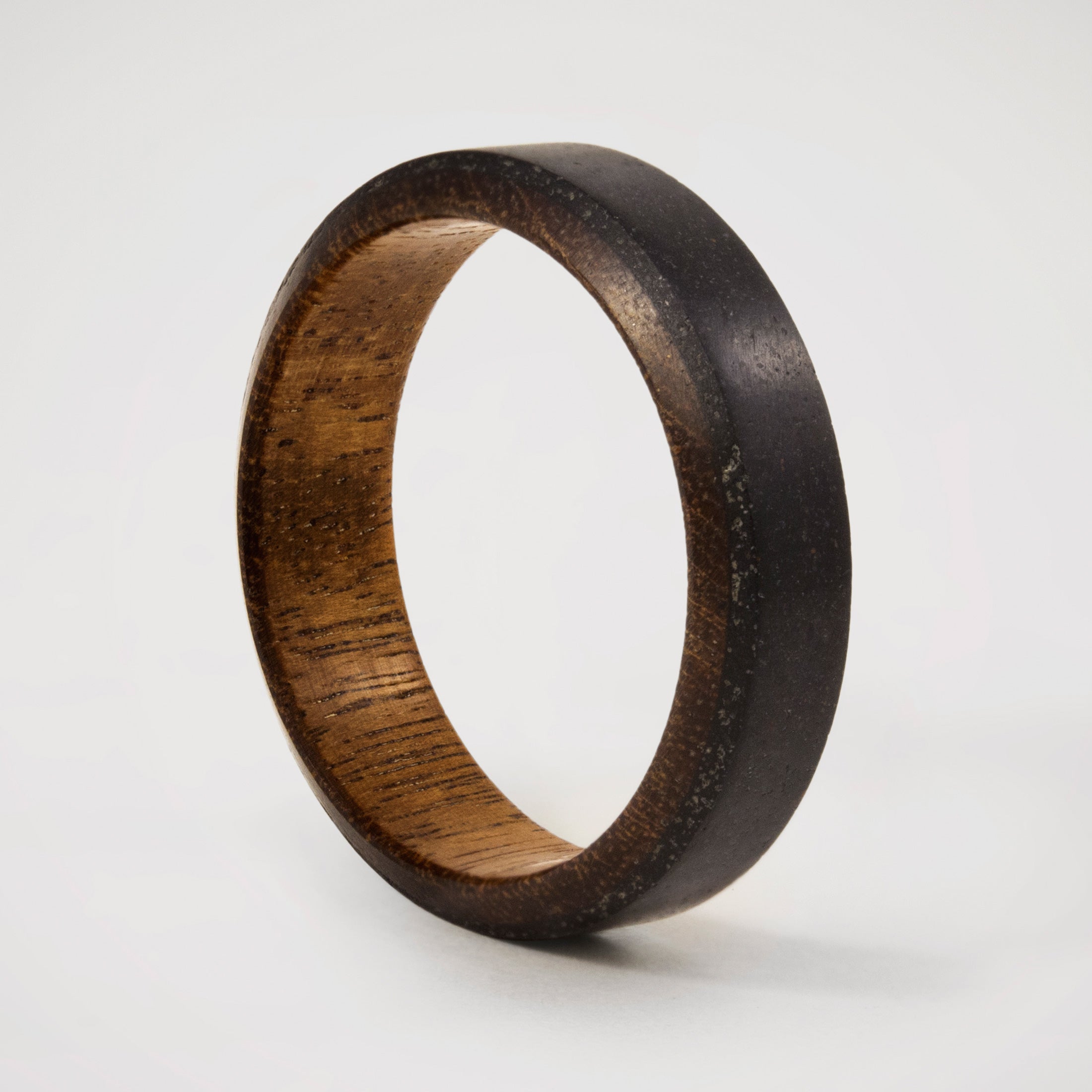 Black concrete and wood Beveled ring