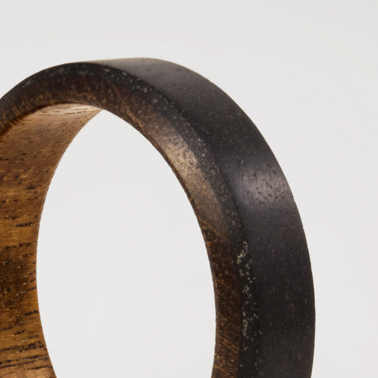 Black concrete and wood Beveled ring