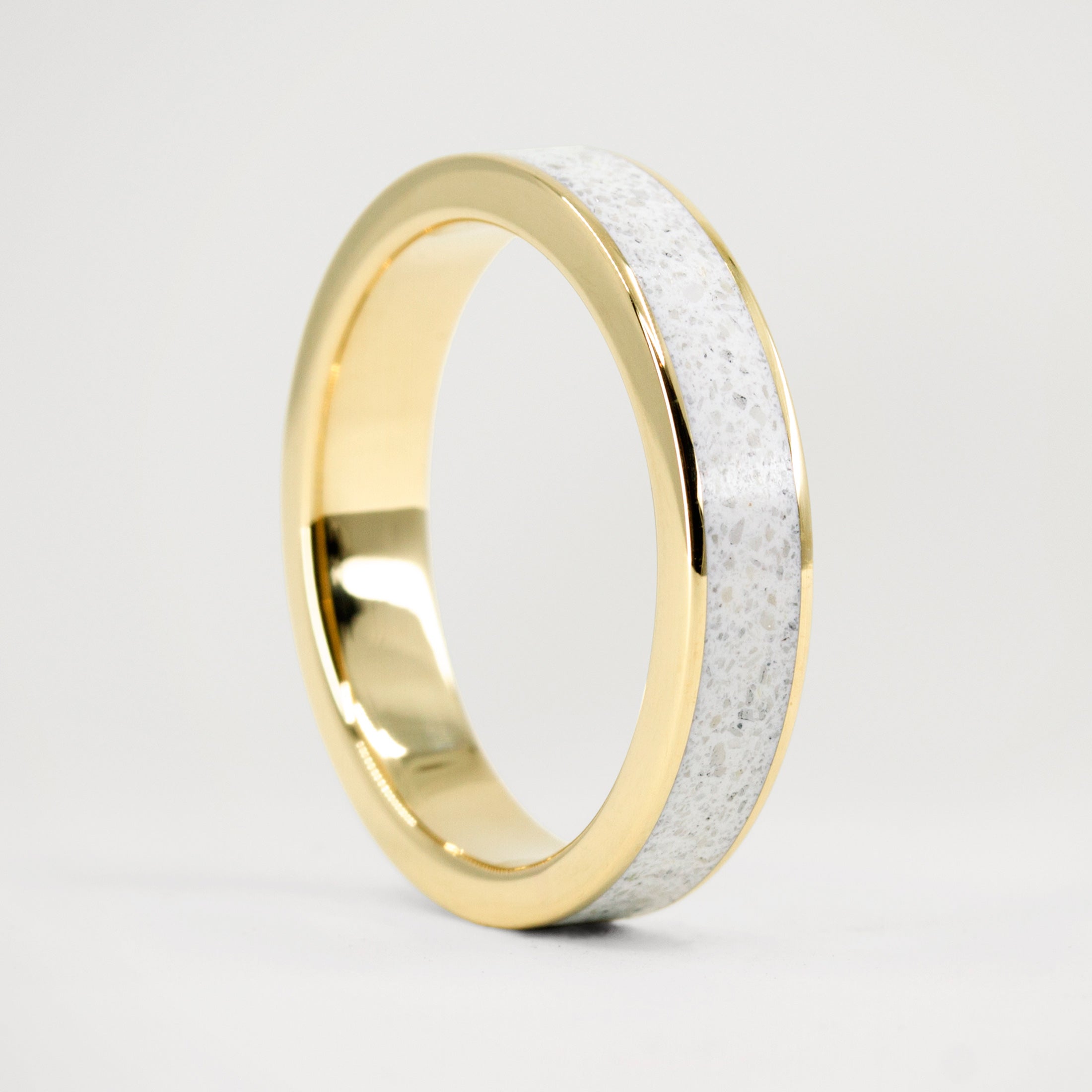 18K Gold and carrara marble Ring