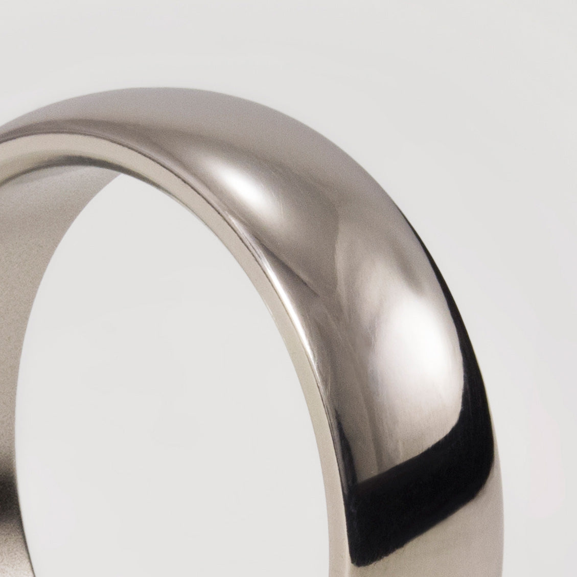 Rounded polished titanium ring