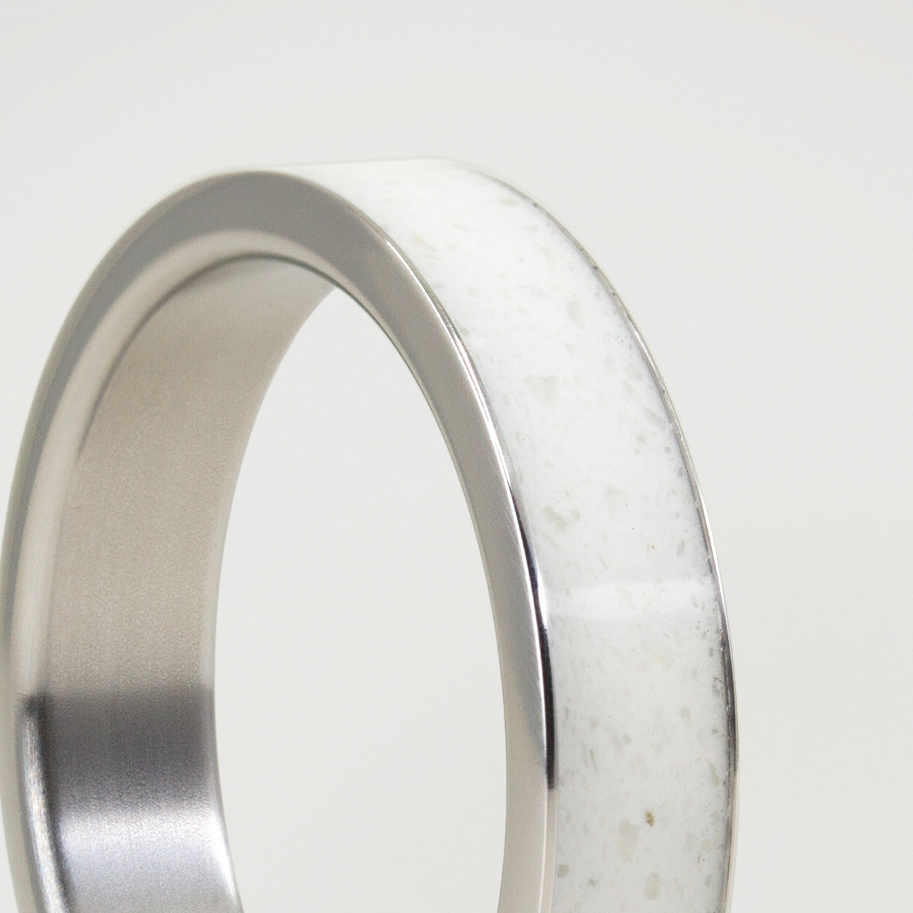 Carrara marble & titanium Ring