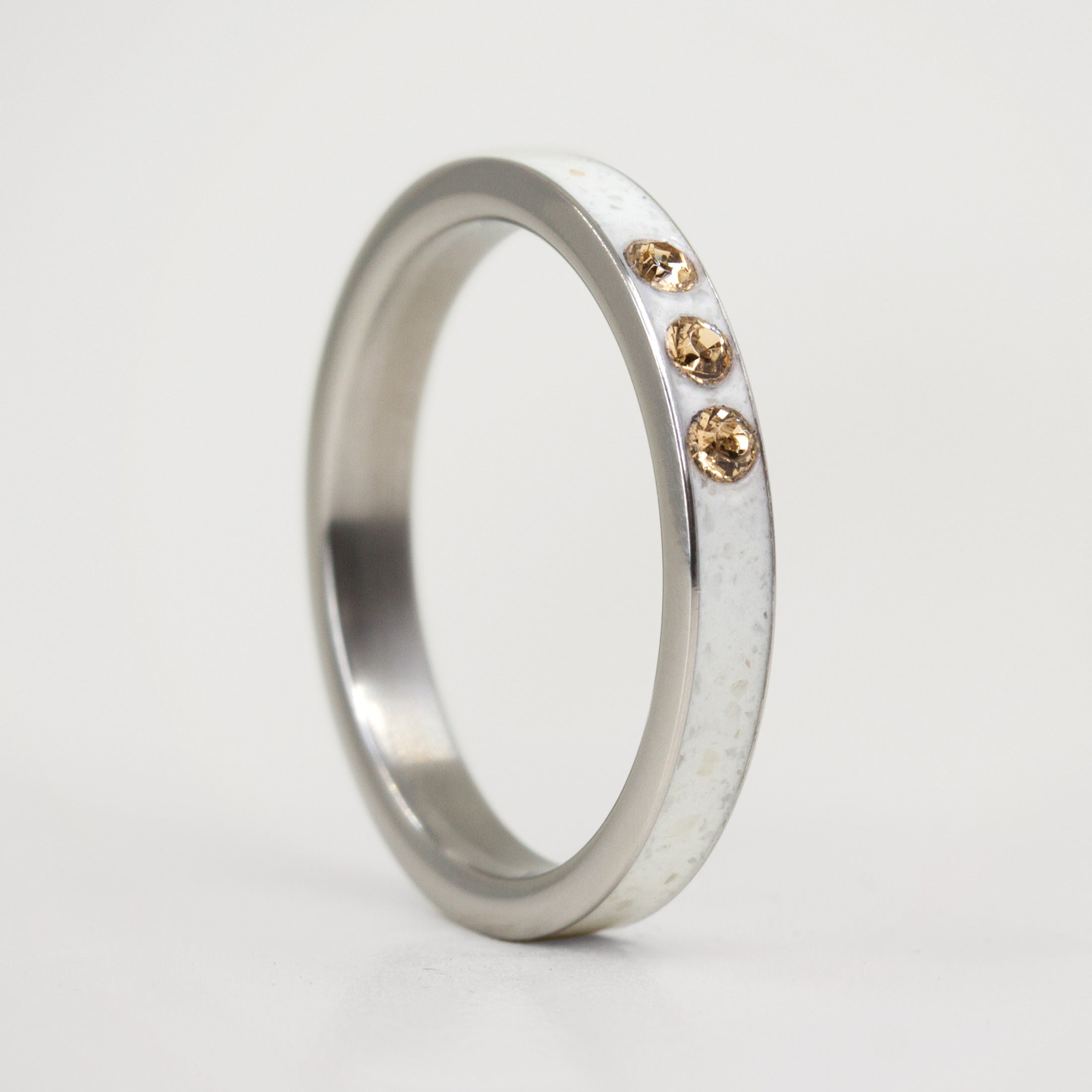 Carrara marble deluxe & titanium Ring