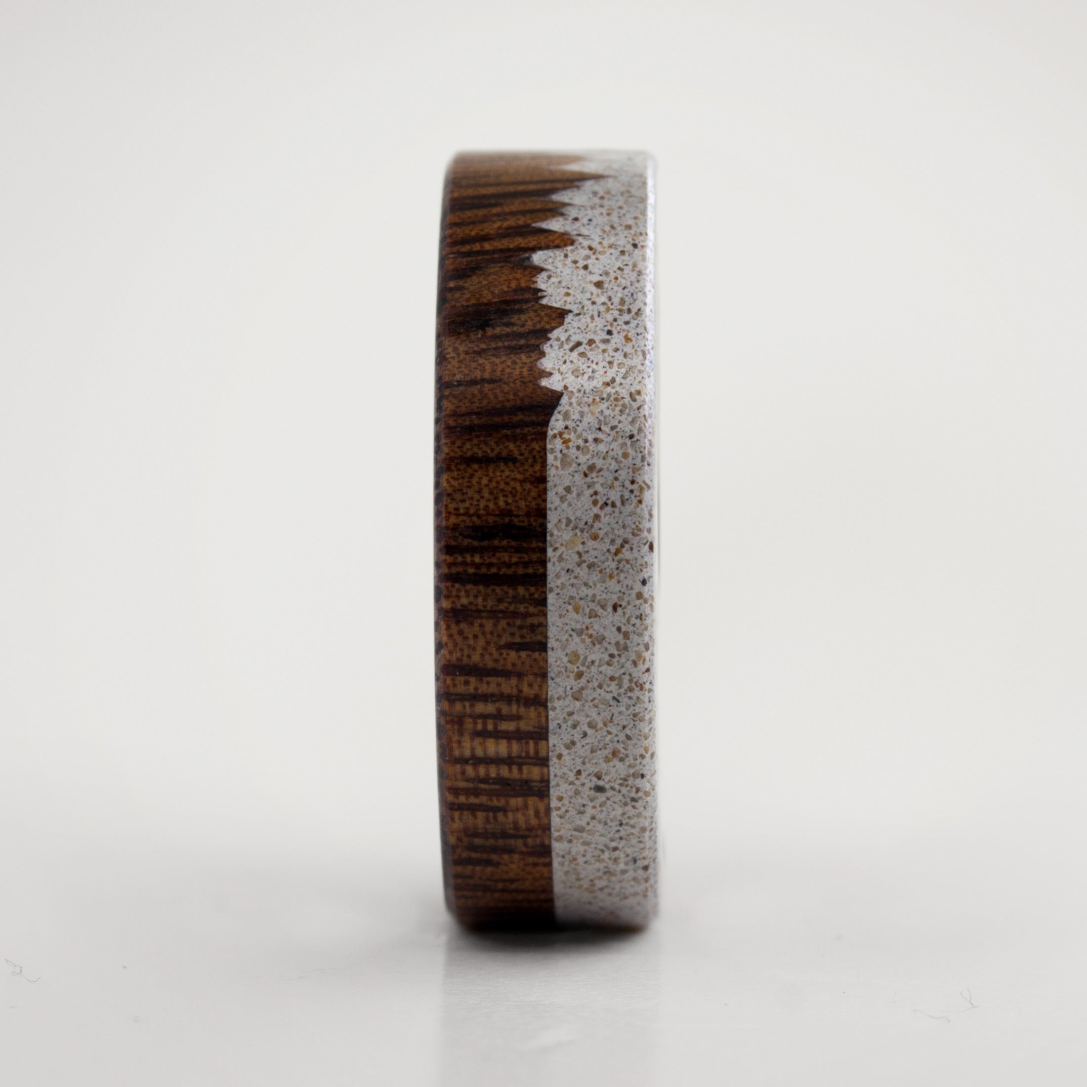Gray Concrete Wood and titanium maniac ring