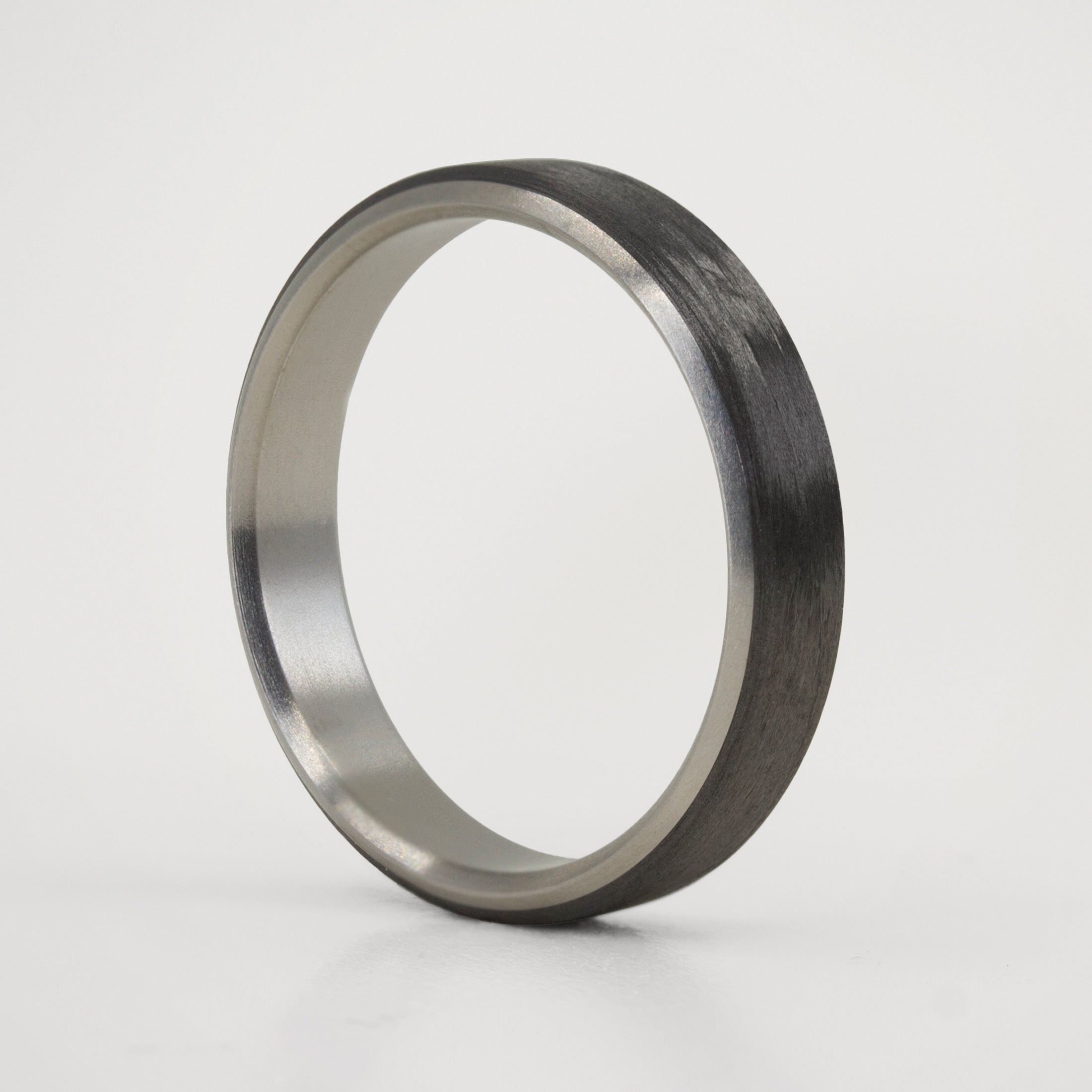 Carbon Fiber and titanium Beveled Ring
