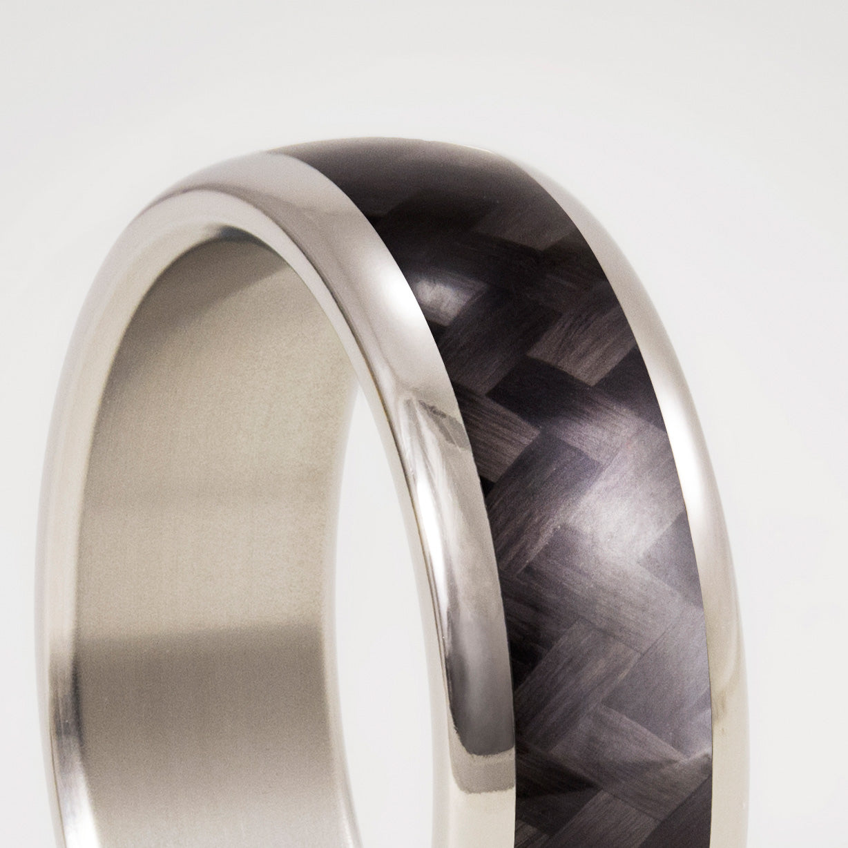 twill carbon fiber and titanium men ring