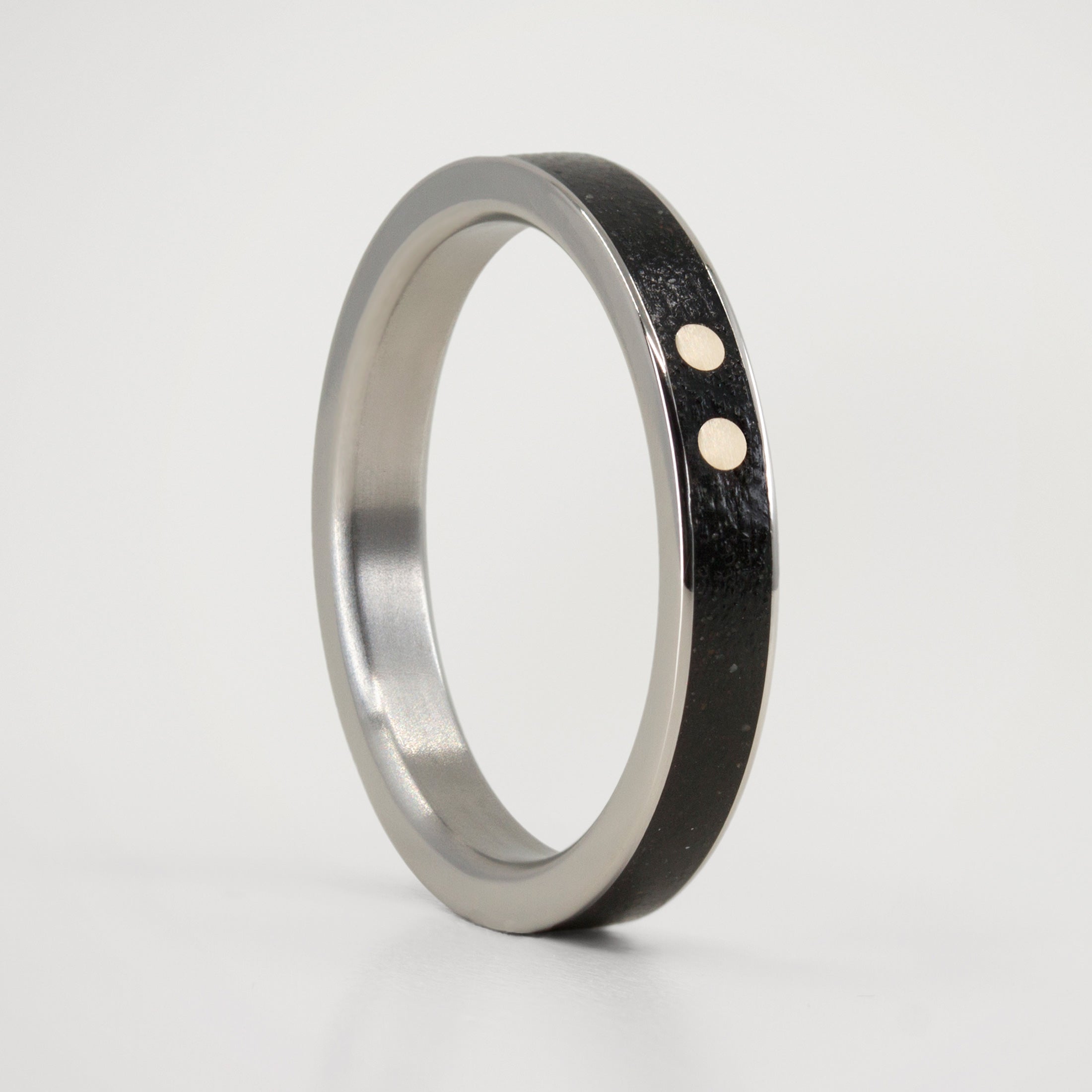 Black concrete and golden dots Ring