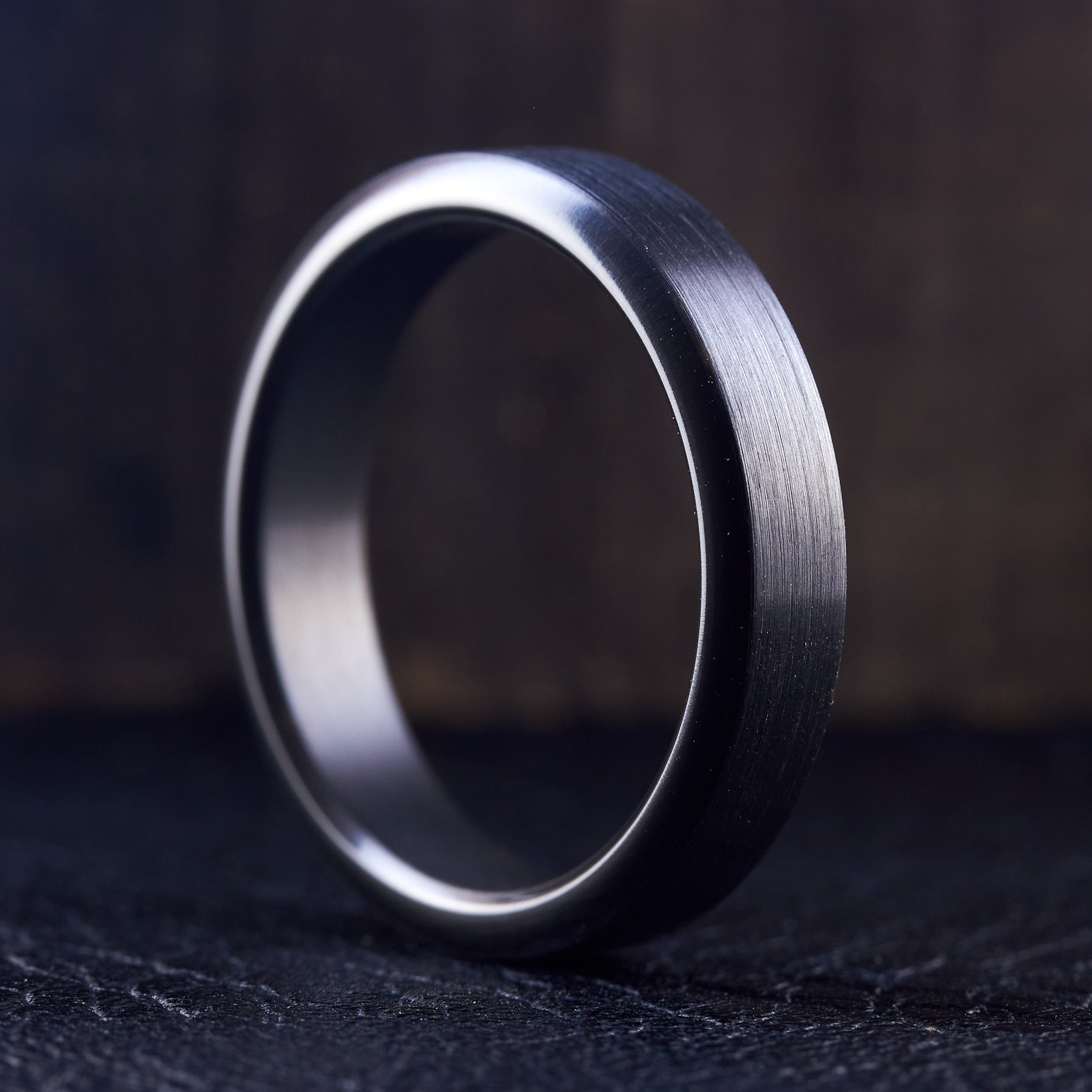 Brushed Black Zirconium Men Ring