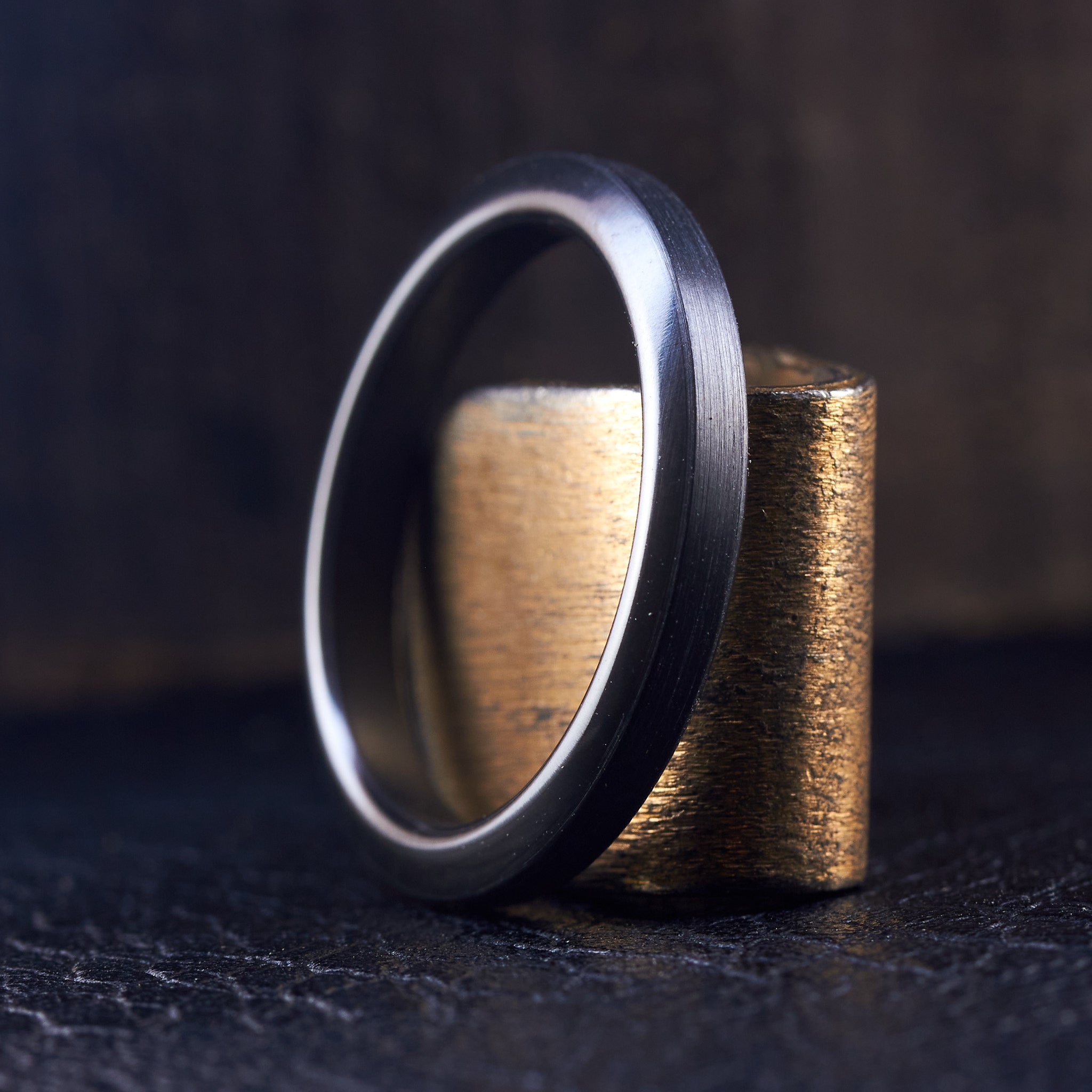 Brushed Black Zirconium Women Ring