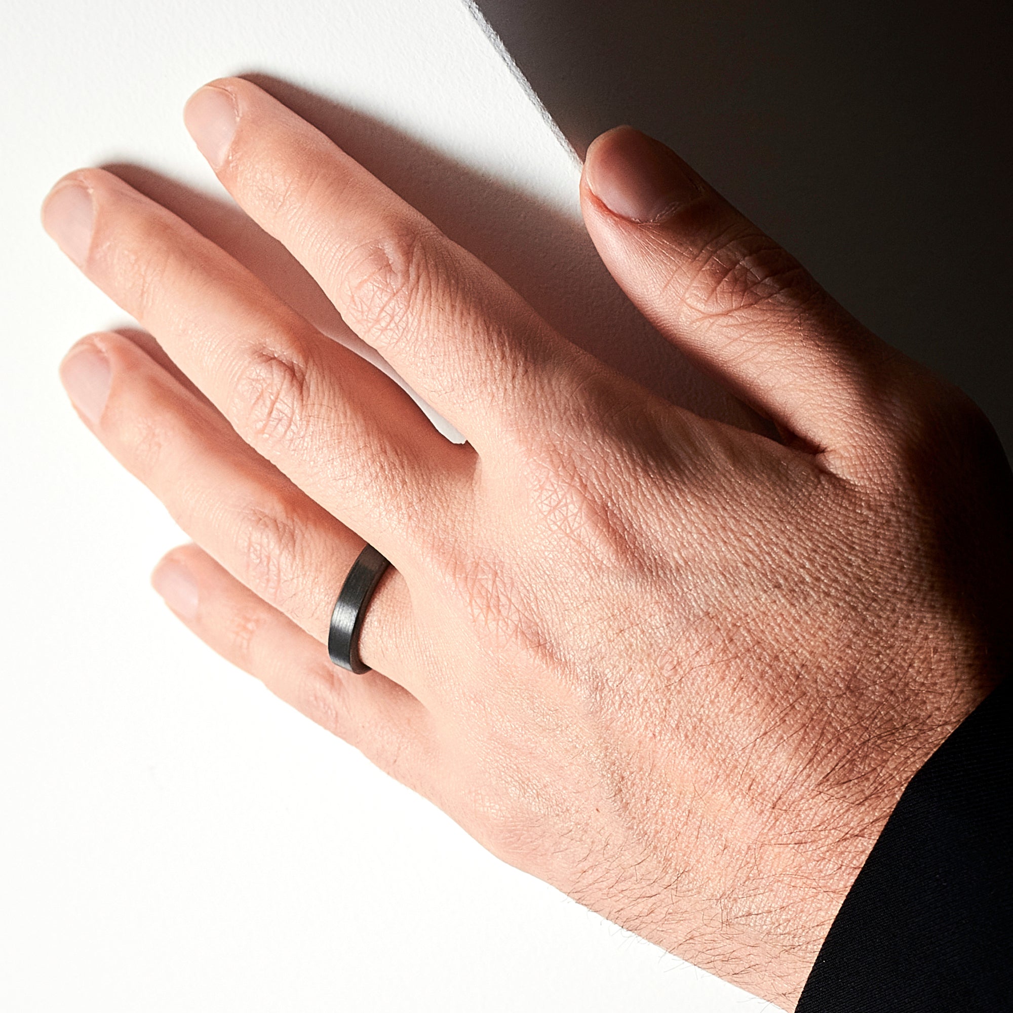 Brushed Black Zirconium Men Ring