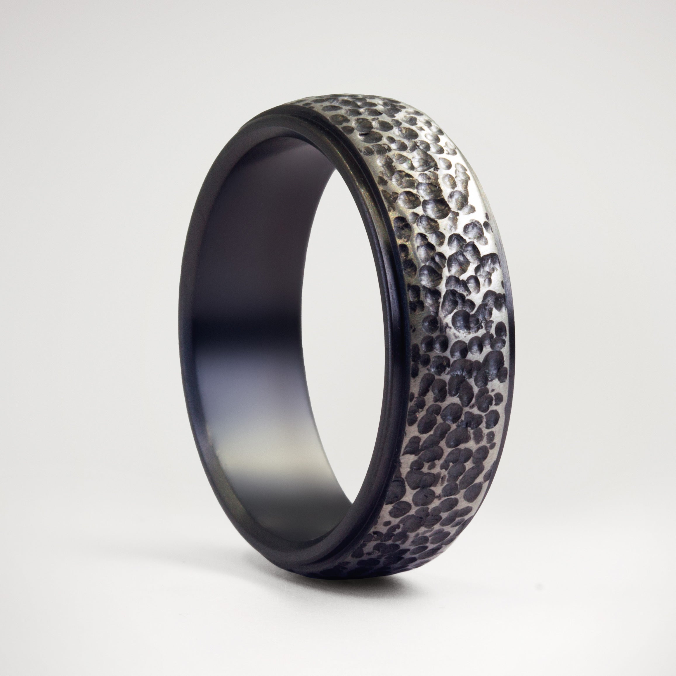 Black Carved Zirconium Men Ring
