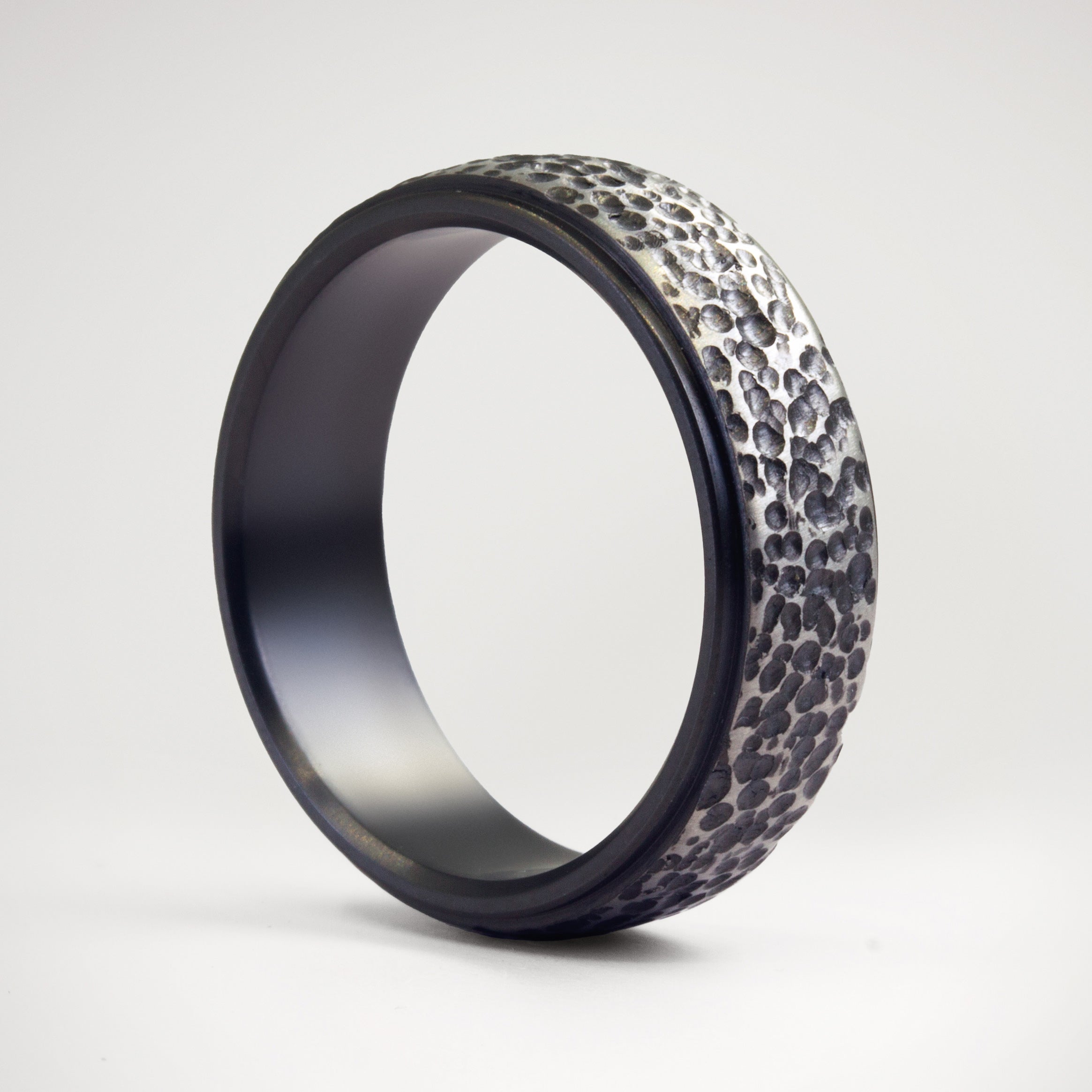 Black Carved Zirconium Men Ring