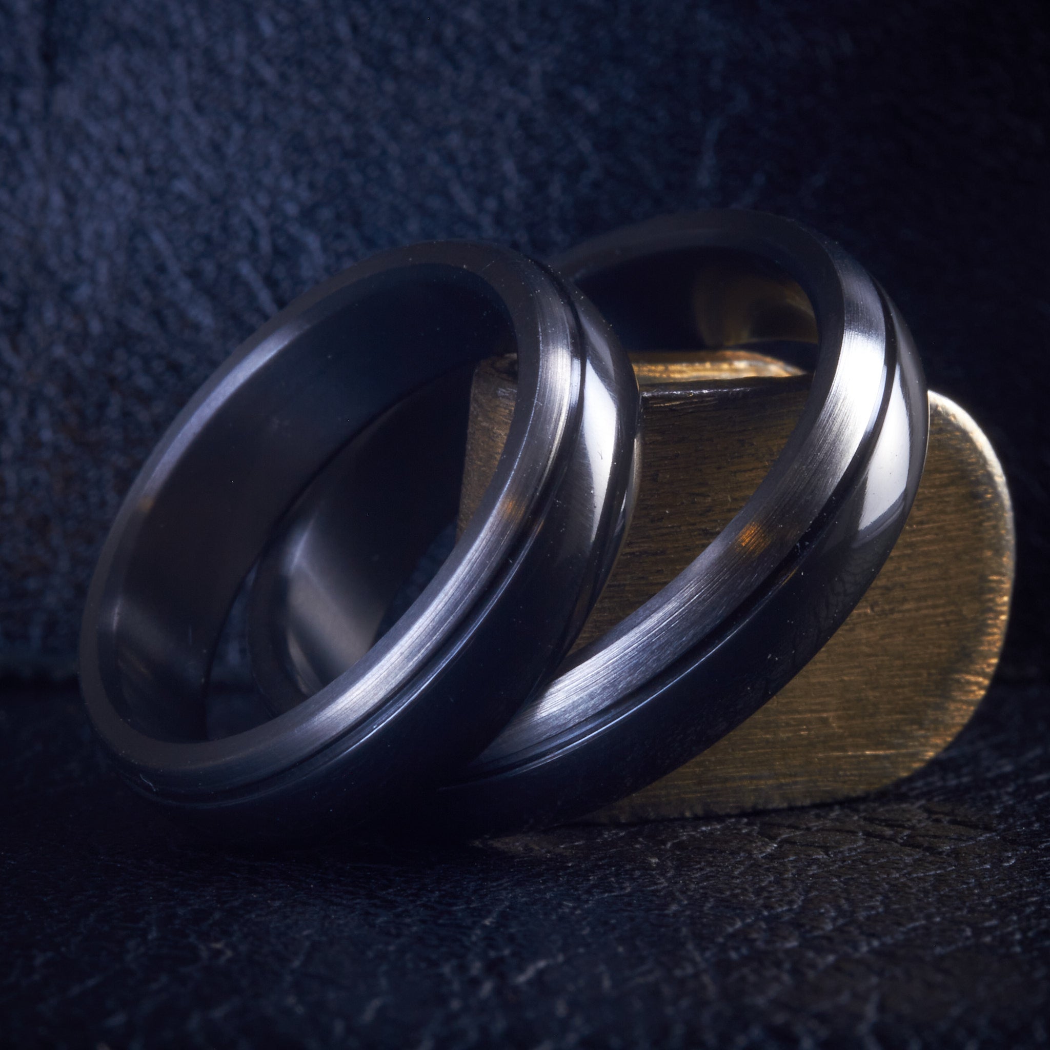 Brushed & Polished Zirconium Men Ring