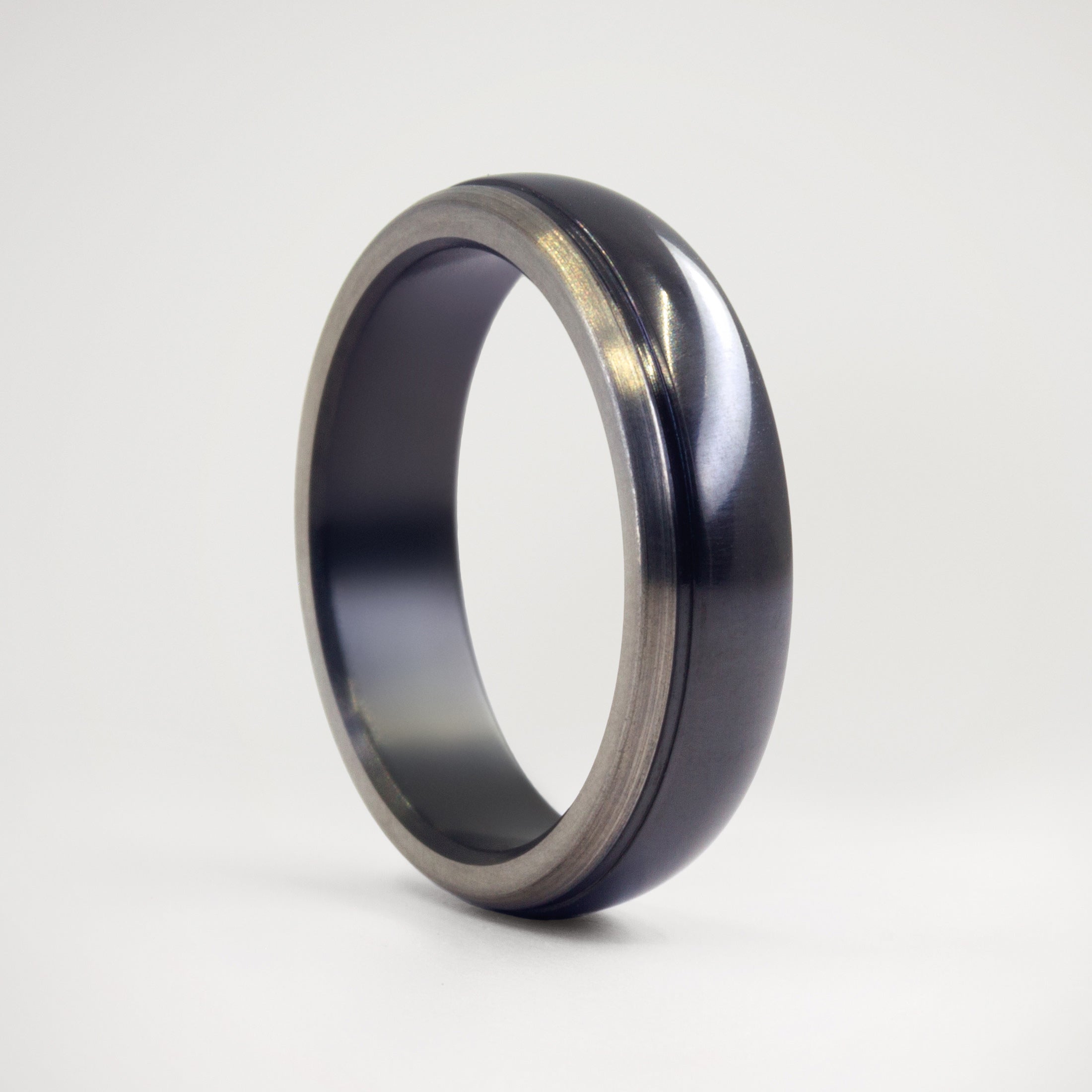 Brushed & Polished Zirconium Men Ring